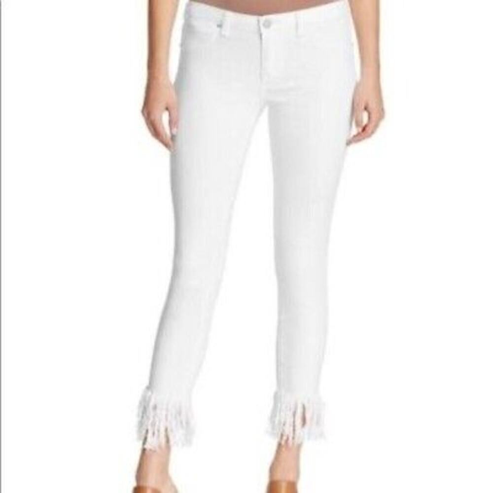BlankNYC White Fringe Bottom Jeans Size 30